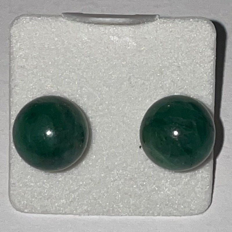 8mm Sterling Silver Bead Stud Crystal Earrings
