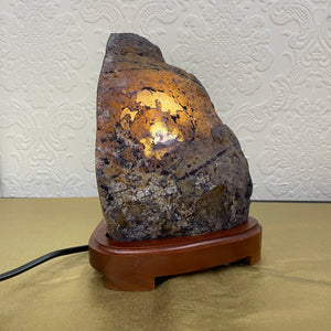 Agate Lamp with Wooden Base #1