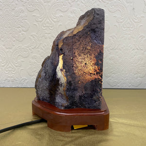 Agate Lamp with Wooden Base #1