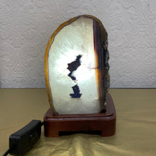 Agate Lamp with Wooden Base #2