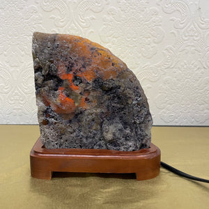 Agate Lamp with Wooden Base #2