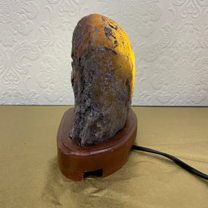 Agate Lamp with Wooden Base #2