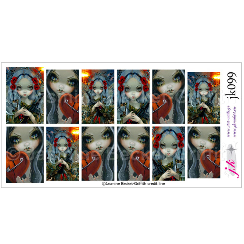 COMBINATION OF FACES OF FAERY 230 & UNSEELIE COURT WAR BY JASMINE BECKET GRIFFITH Nail Decals