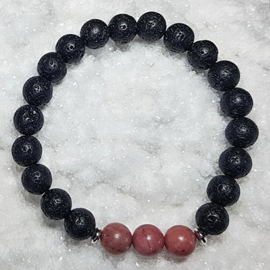 Rhodonite & Lava Bracelet