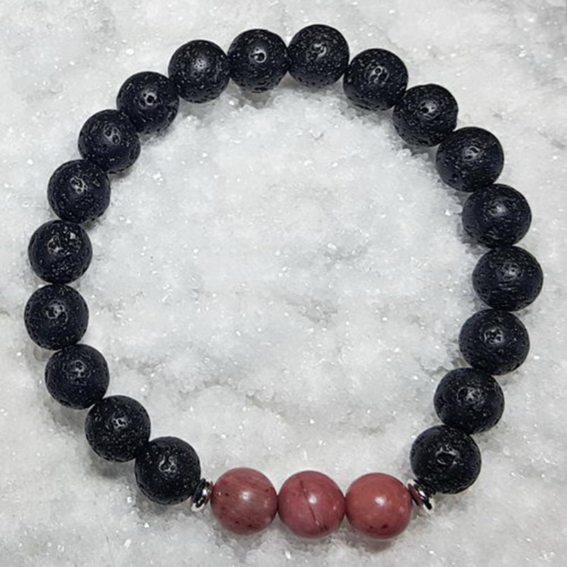 Rhodonite & Lava Bracelet