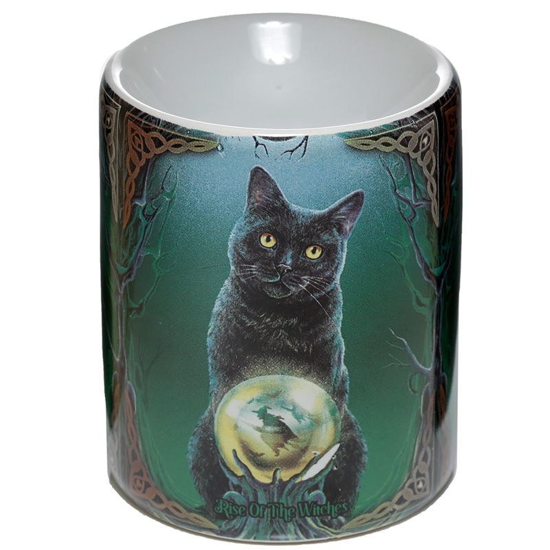 Ceramic Rise of the Witches Cat Oil Burner by Lisa Parker