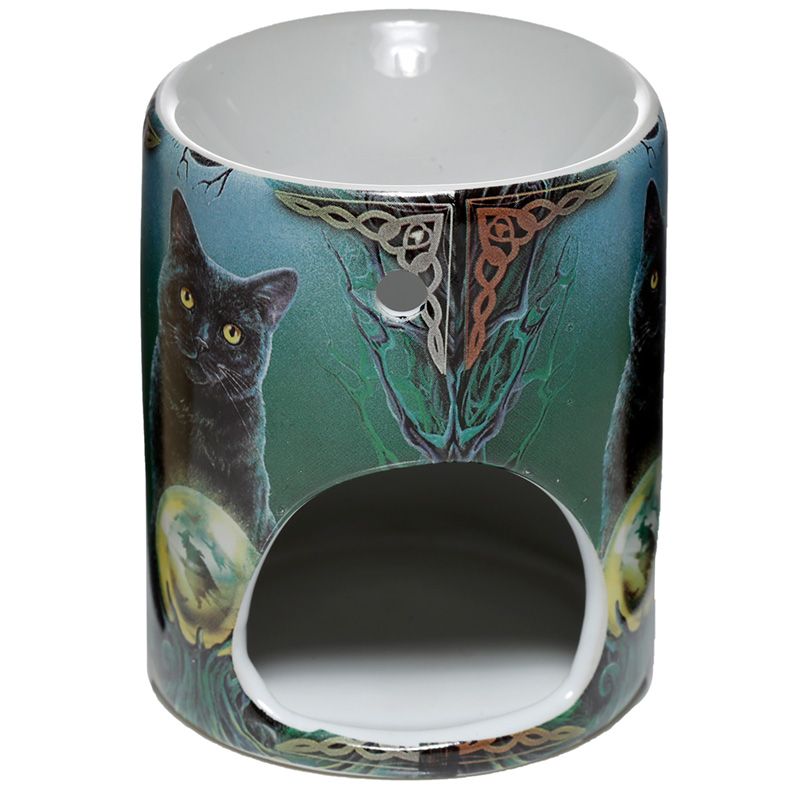 Ceramic Rise of the Witches Cat Oil Burner by Lisa Parker