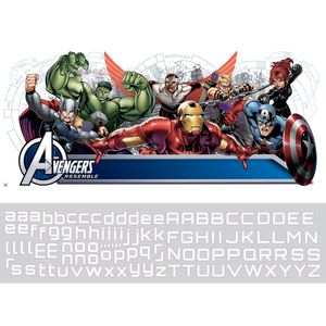 Avengers Assemble Headboard Wall Stickers with Personalised Name