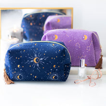 Blue Crescent Moon Tasseled Makeup Bag