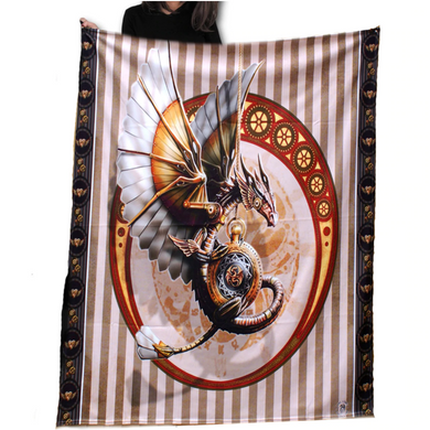 Steampunk Dragon Fleece Blanket/Throw/Tapestry by Anne Stokes