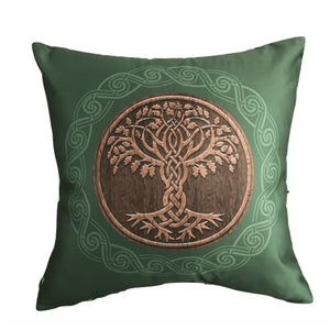 Oak King Silk Cushion Cover by Anne Stokes