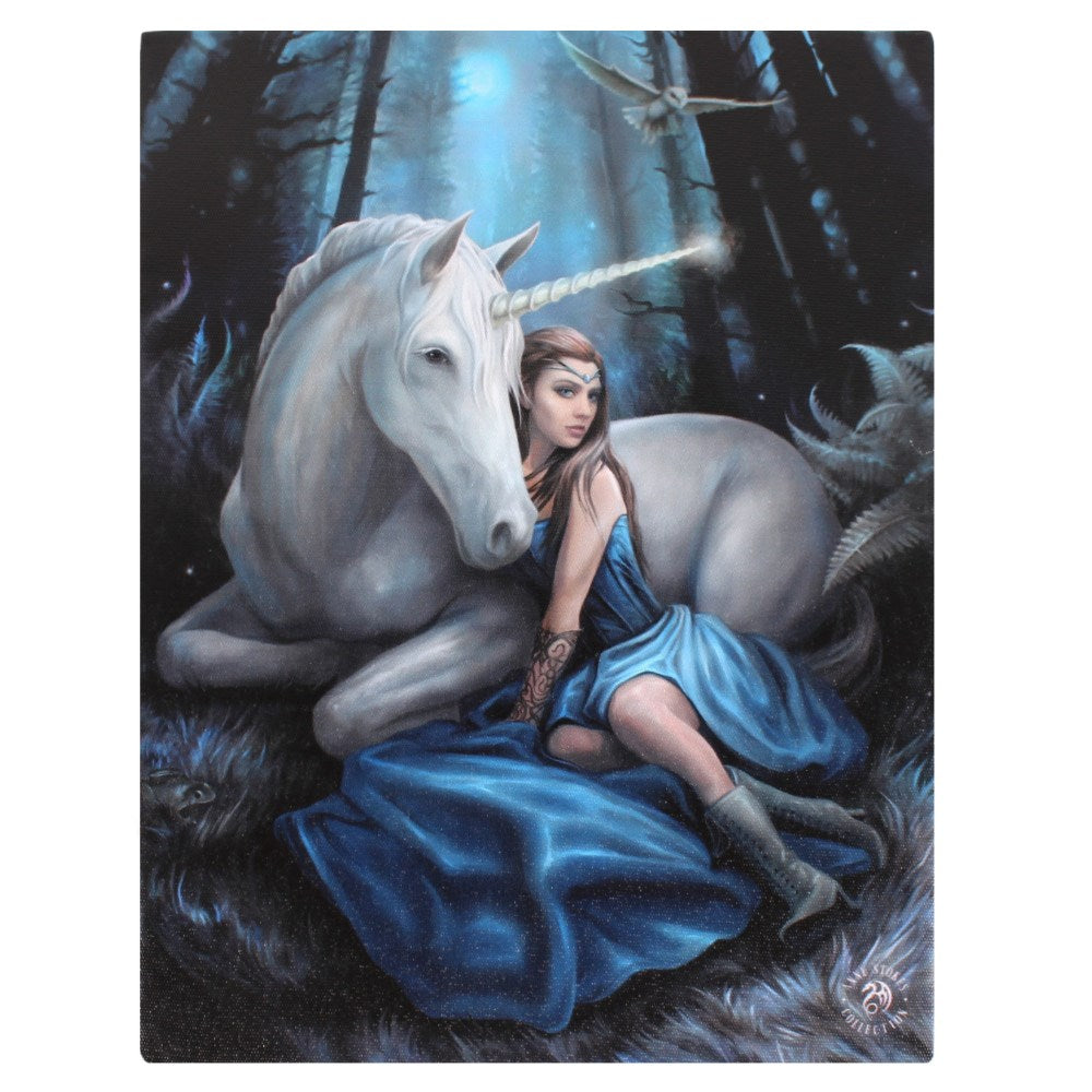 Blue Moon Small Canvas by Anne Stokes