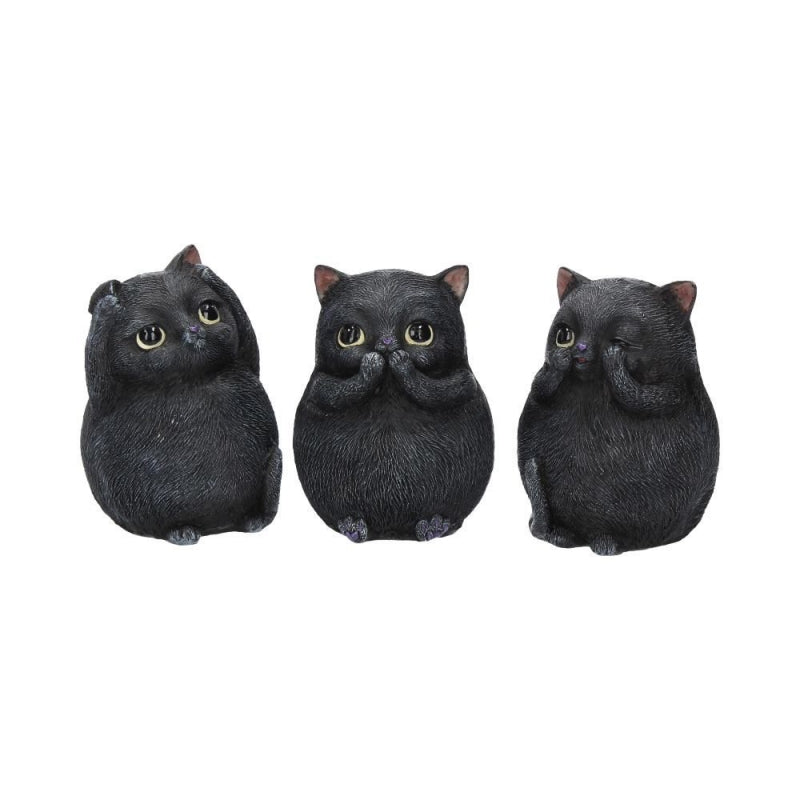 Three Wise Fat Cats Figurines