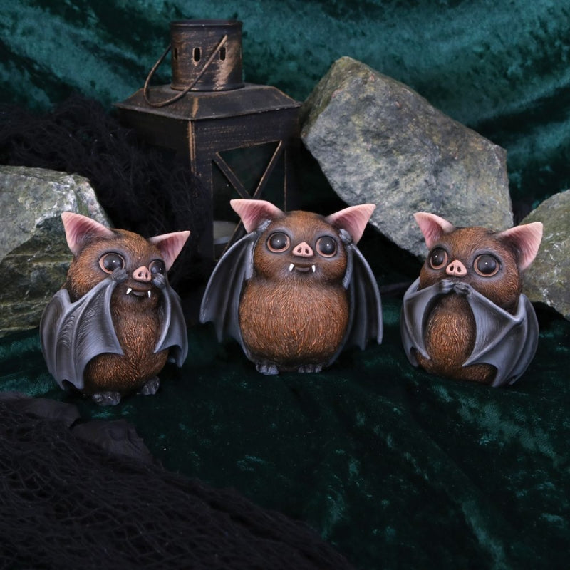 Three Wise Bats Figurines