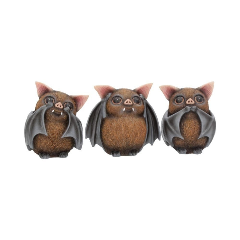 Three Wise Bats Figurines