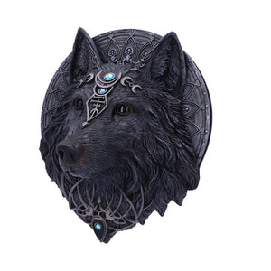 Dark Gothic Magical Wolf Moon Wall Hanging Plaque