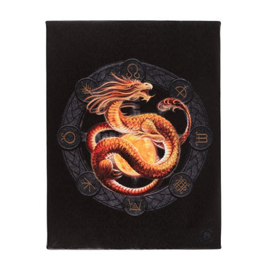 Litha Dragon Small Canvas by Anne Stokes
