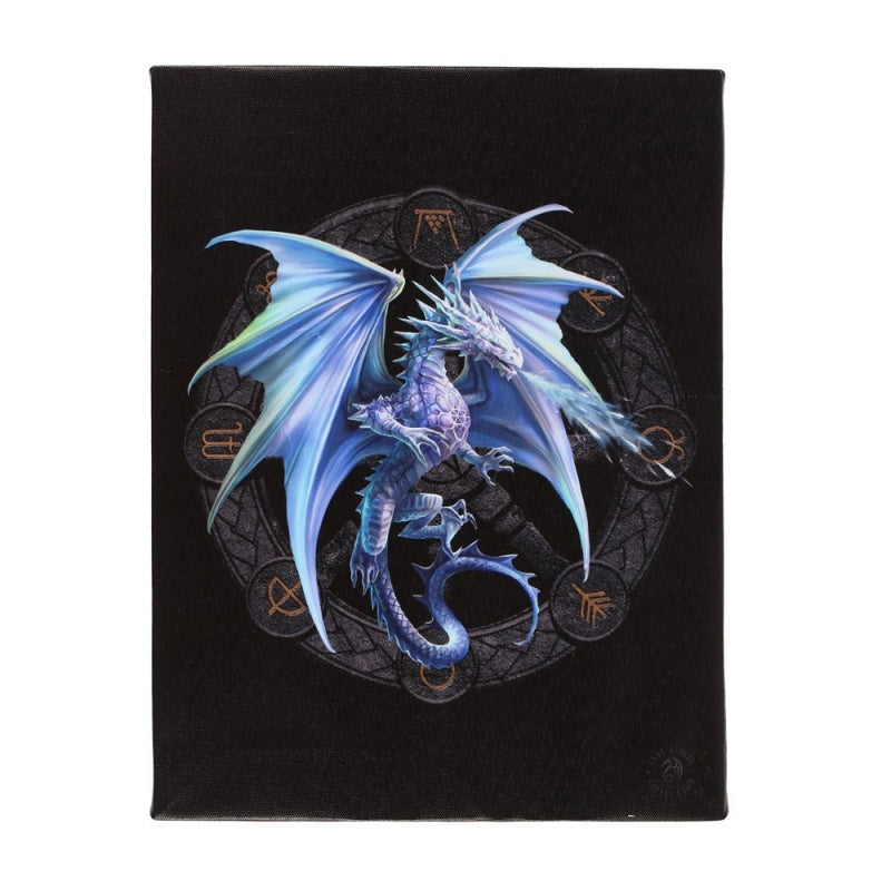 Yule Dragon Small Canvas by Anne Stokes