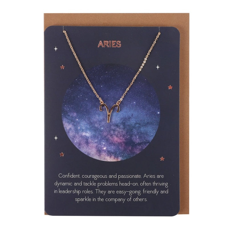 Aries Zodiac Necklace Card Fantasy Art Trading