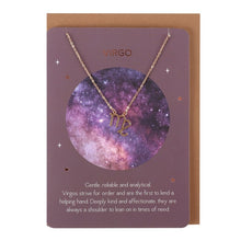 Virgo Zodiac Necklace Card