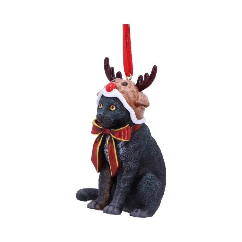Reindeer Cat Hanging Ornament by Lisa Parker