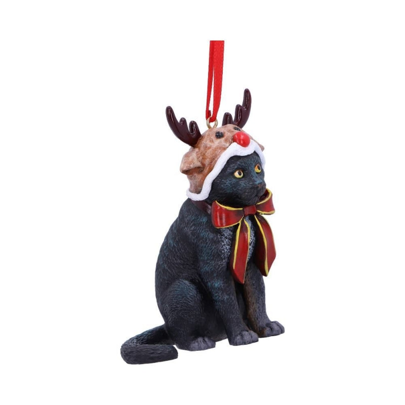 Reindeer Cat Hanging Ornament by Lisa Parker