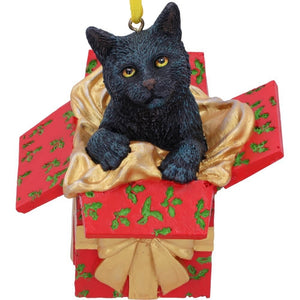 Present Cat Hanging Ornament by Lisa Parker