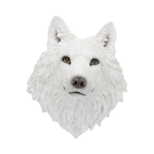 Snow Spirit Striking White Wolf Wall Plaque