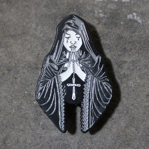 Gothic Prayer Enamel Pin by Anne Stokes