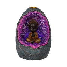 Zen Geode Baby Buddha Crystal Backflow Incense Burner
