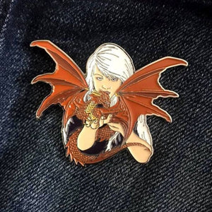 DragonKin Enamel Pin by Anne Stokes