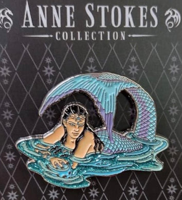 Hidden Depths Enamel Pin (with glitter effect) by Anne Stokes